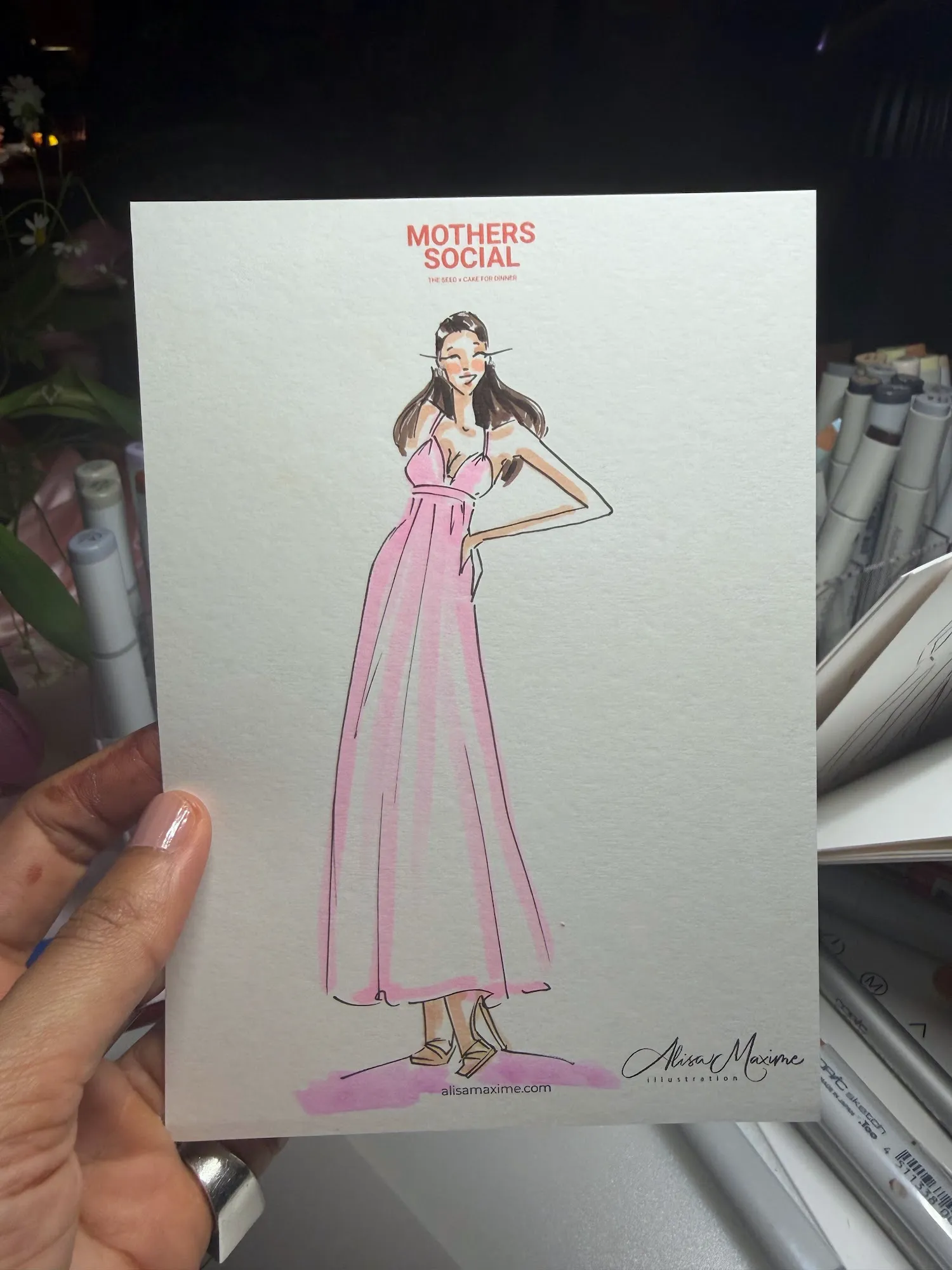 Live fashion sketch 10 from Mother's Day Social at The Seed Coffee House, Fort Lauderdale