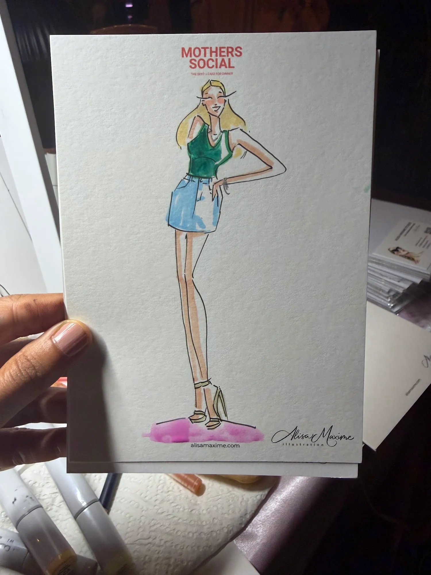 Live fashion sketch 16 from Mother's Day Social at The Seed Coffee House, Fort Lauderdale