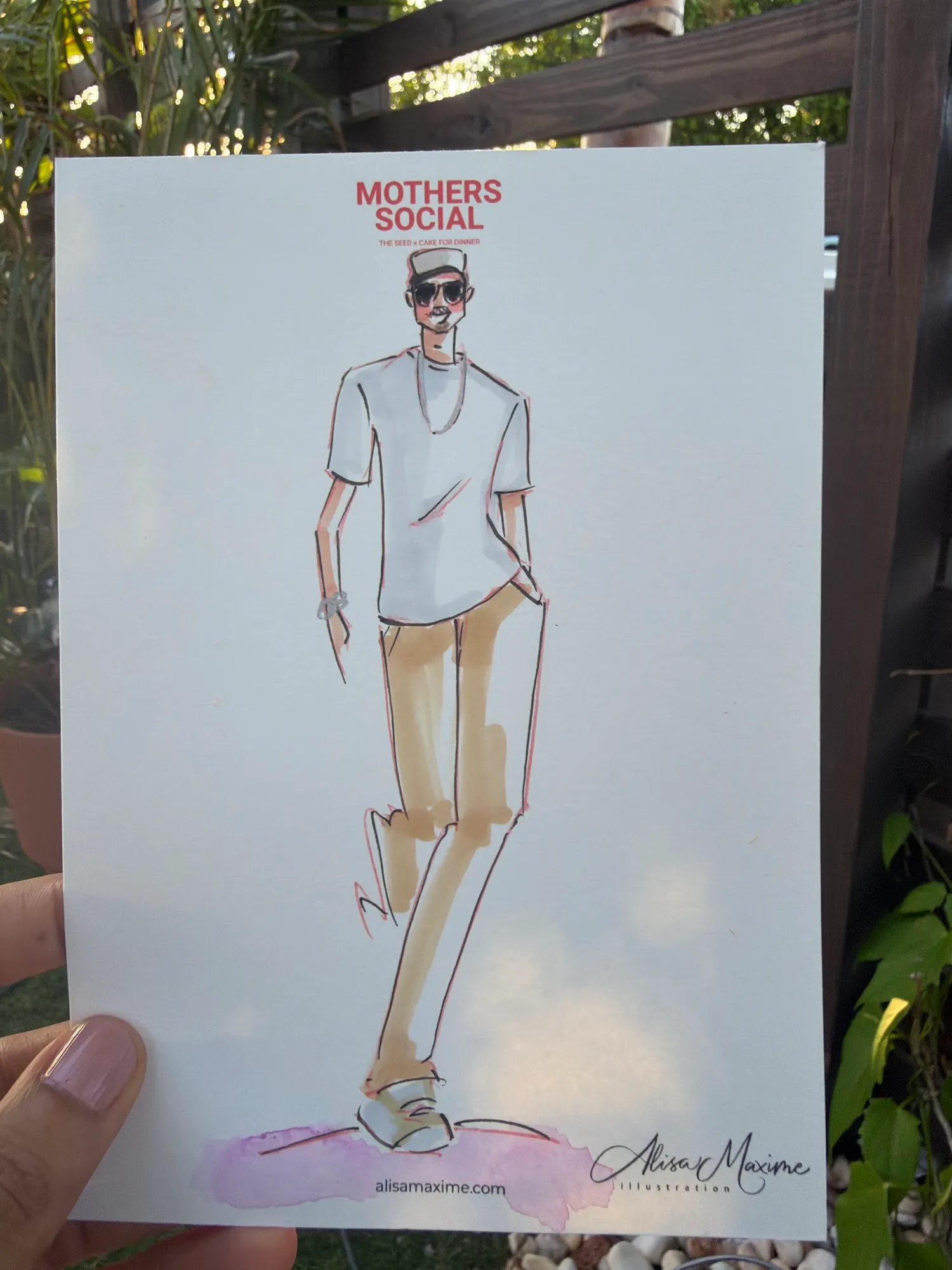 Live fashion sketch 2 from Mother's Day Social at The Seed Coffee House, Fort Lauderdale