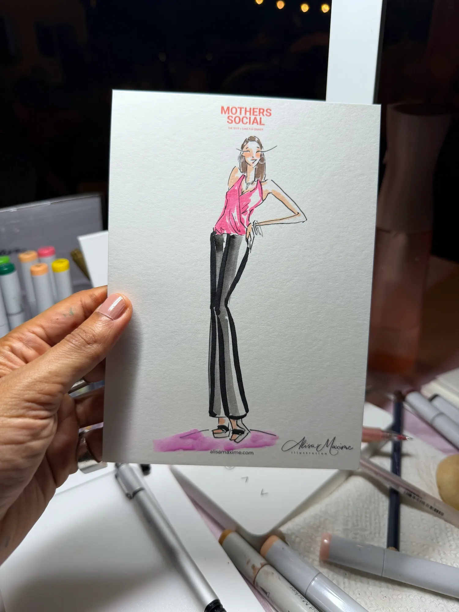 Live fashion sketch 12 from Mother's Day Social at The Seed Coffee House, Fort Lauderdale