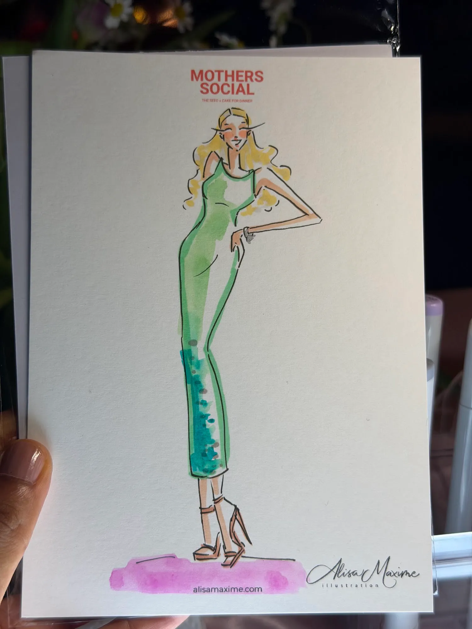 Live fashion sketch 13 from Mother's Day Social at The Seed Coffee House, Fort Lauderdale
