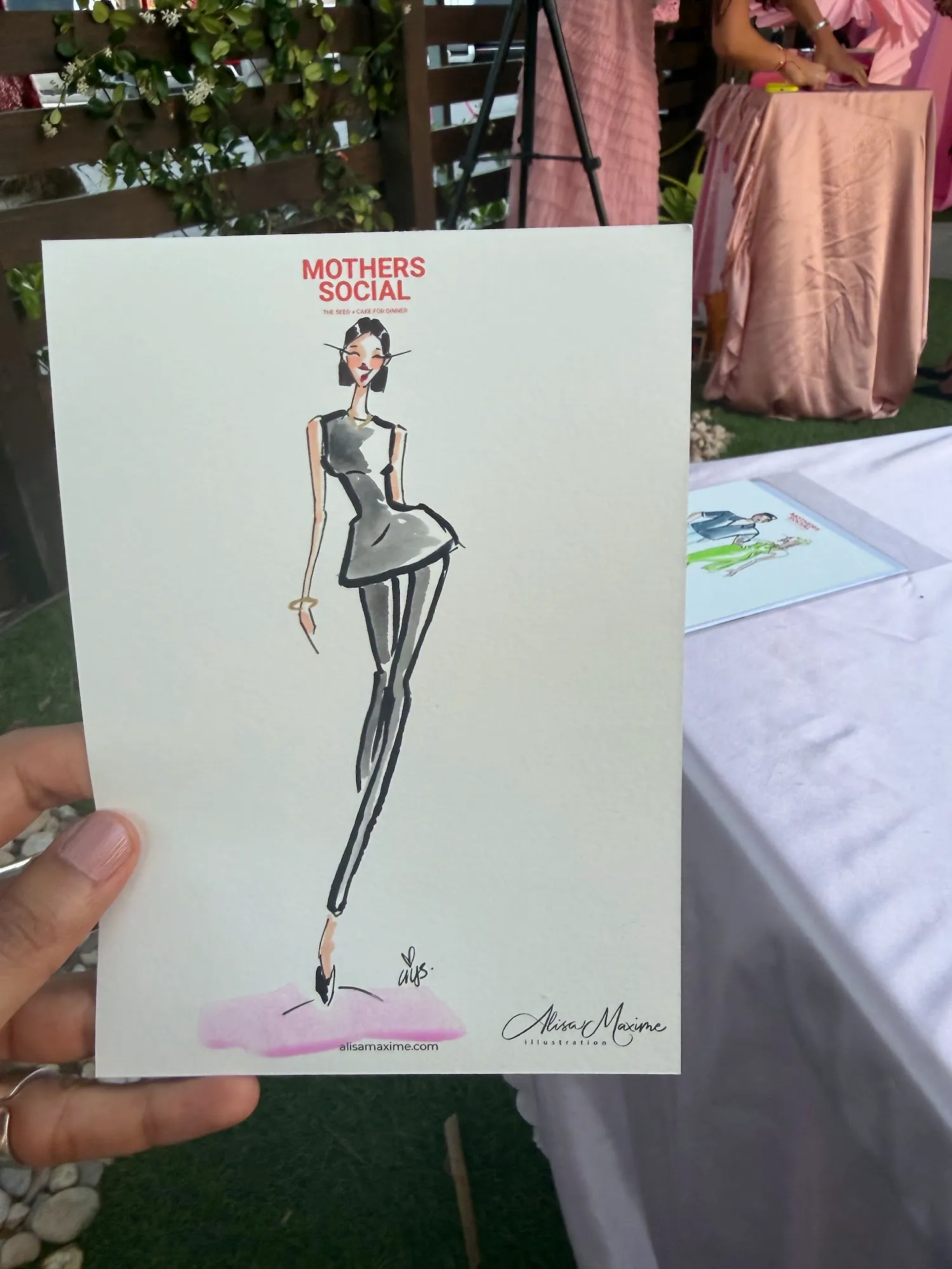 Live fashion sketch 3 from Mother's Day Social at The Seed Coffee House, Fort Lauderdale