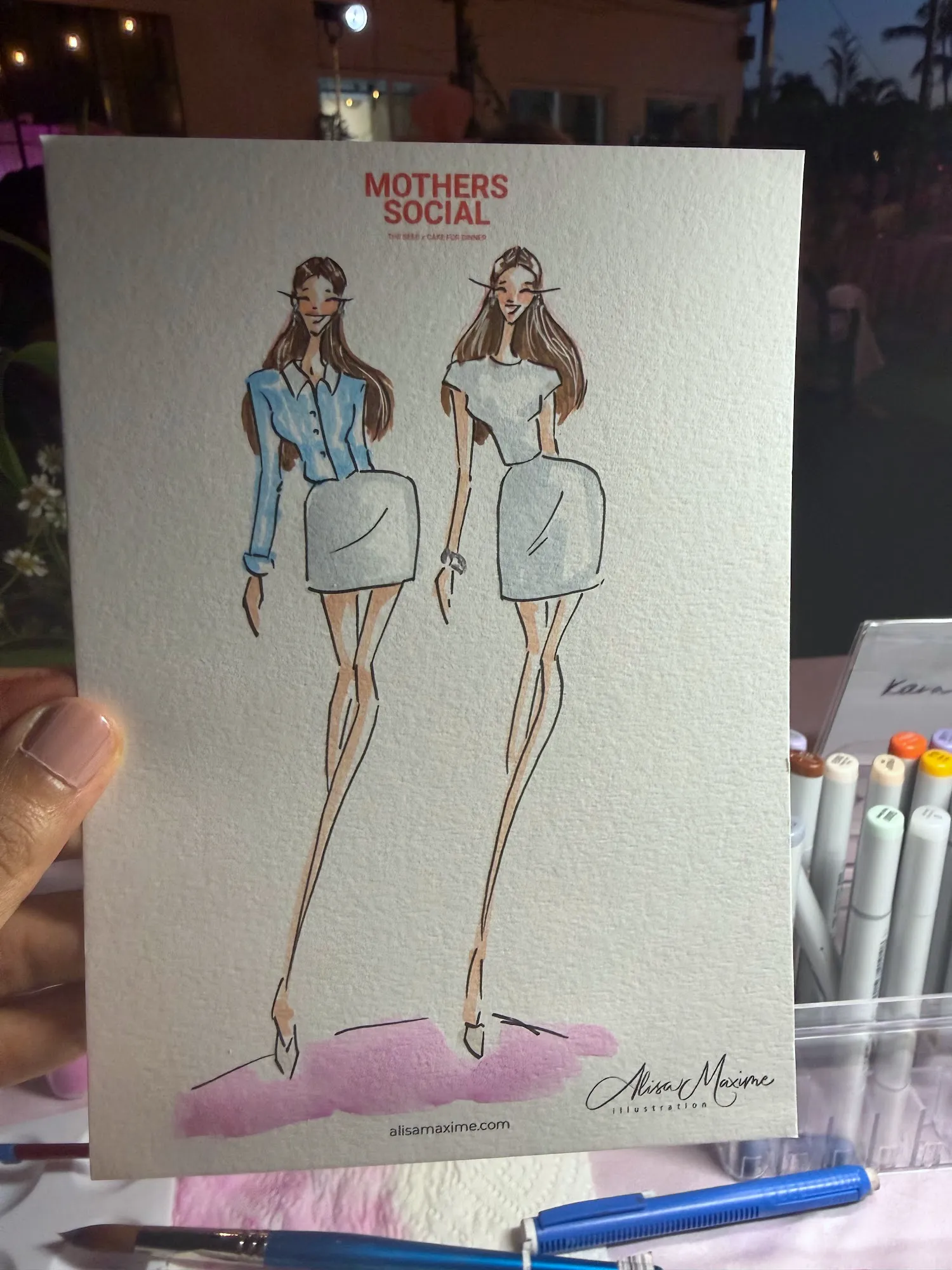 Live fashion sketch 7 from Mother's Day Social at The Seed Coffee House, Fort Lauderdale