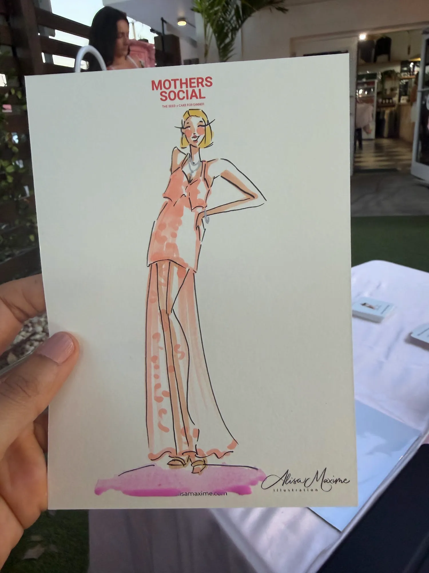 Live fashion sketch 4 from Mother's Day Social at The Seed Coffee House, Fort Lauderdale