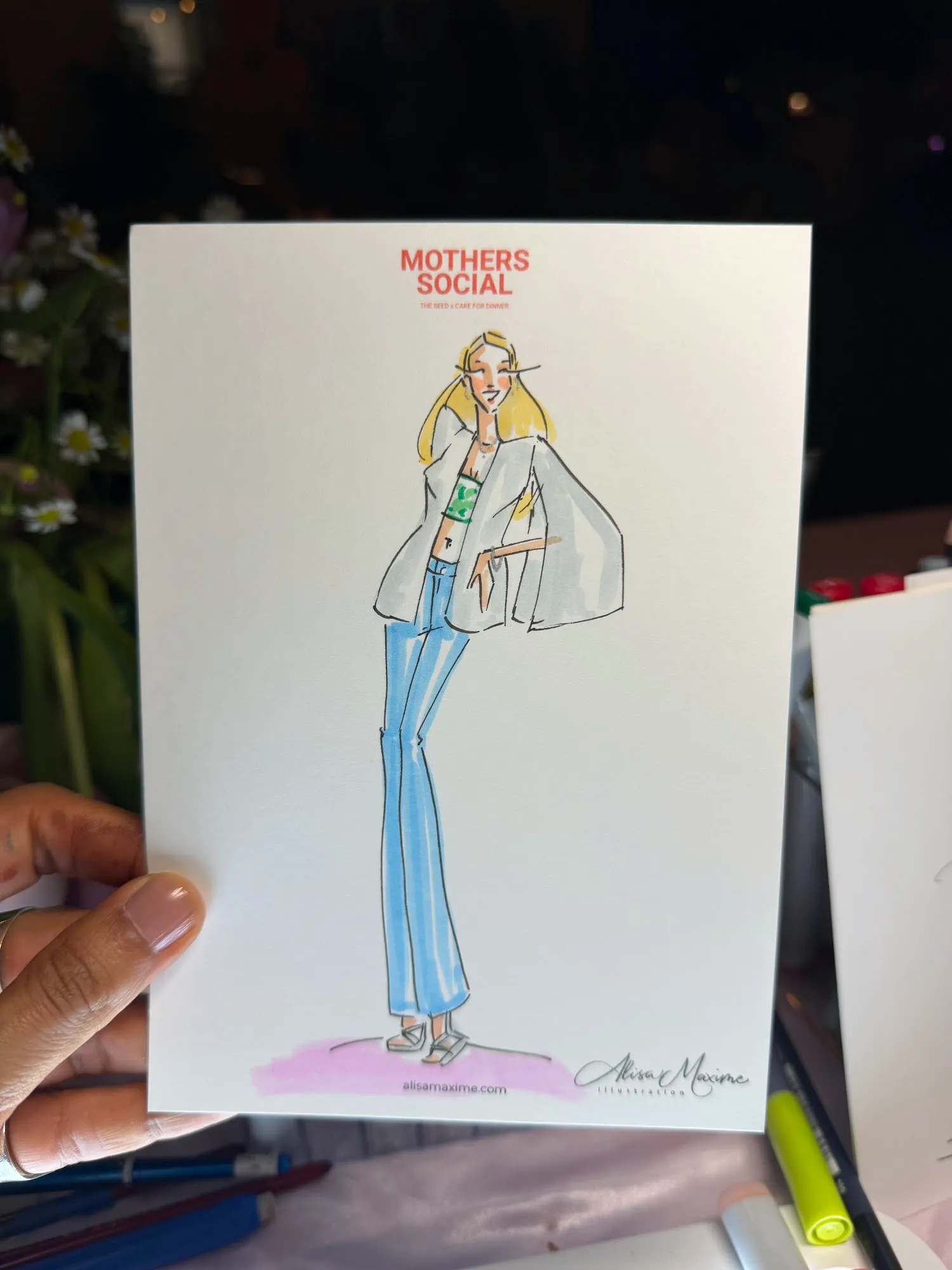 Live fashion sketch 15 from Mother's Day Social at The Seed Coffee House, Fort Lauderdale