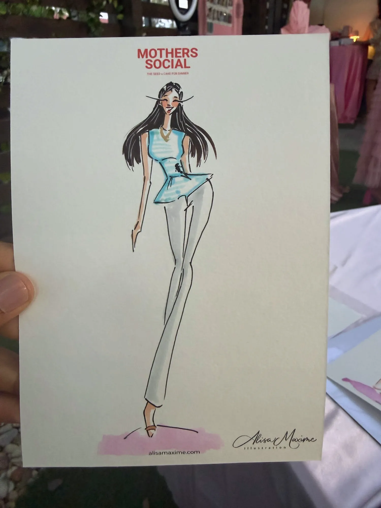 Live fashion sketch 5 from Mother's Day Social at The Seed Coffee House, Fort Lauderdale
