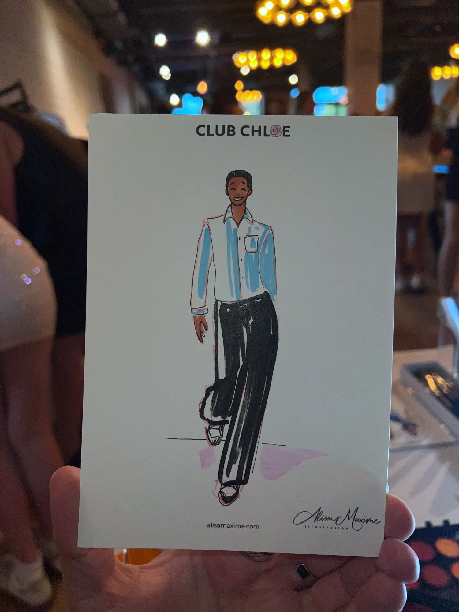 Live fashion sketch 7 from Bat Mitzvah at The Village, Stamford