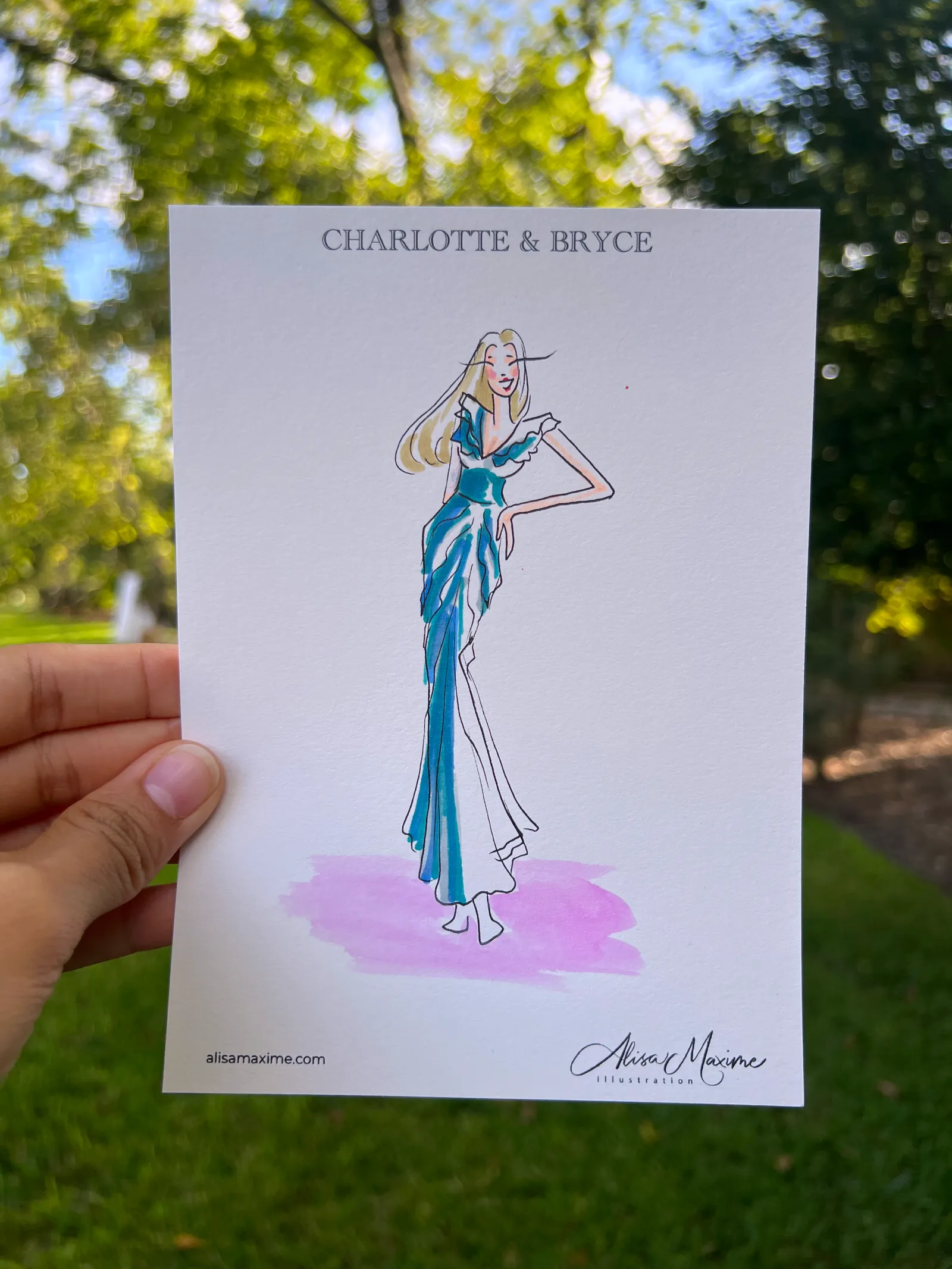 Live fashion sketch 7 from Houston Wedding Celebration at The Houstonian