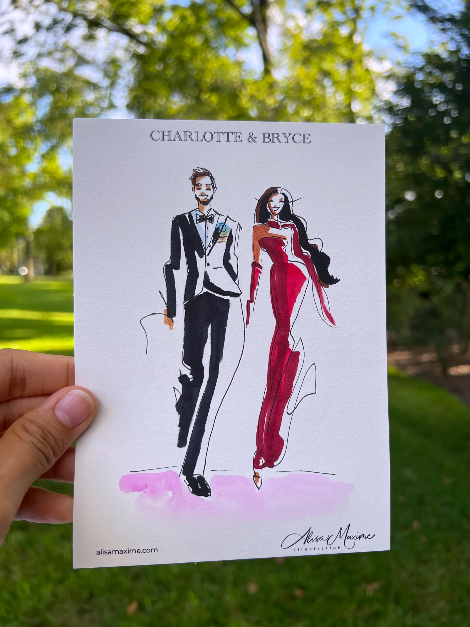 Live fashion sketch 6 from Houston Wedding Celebration at The Houstonian