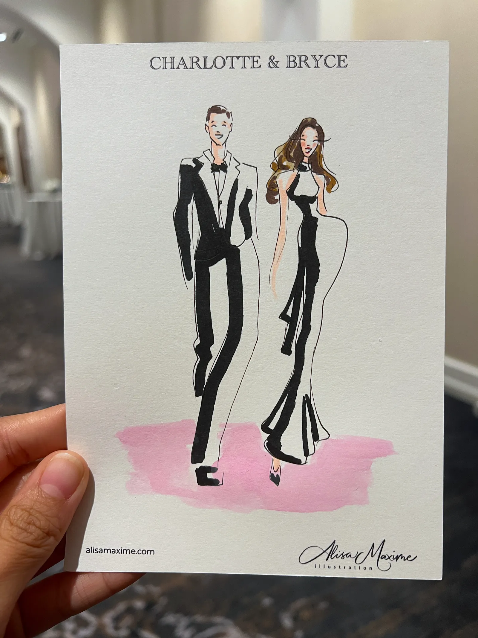 Live sketch from Houston Wedding Celebration at The Houstonian