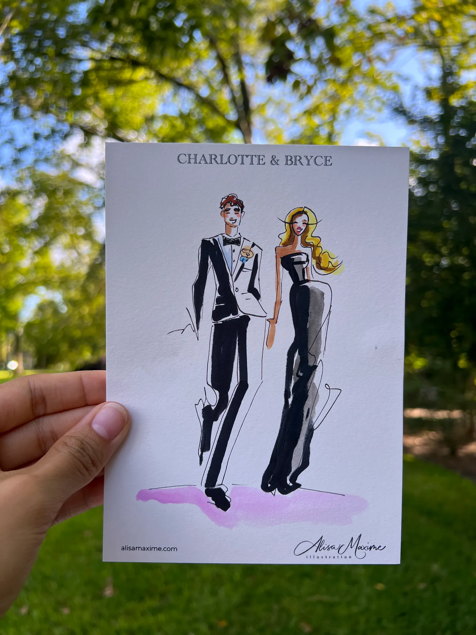 Live fashion sketch 4 from Houston Wedding Celebration at The Houstonian