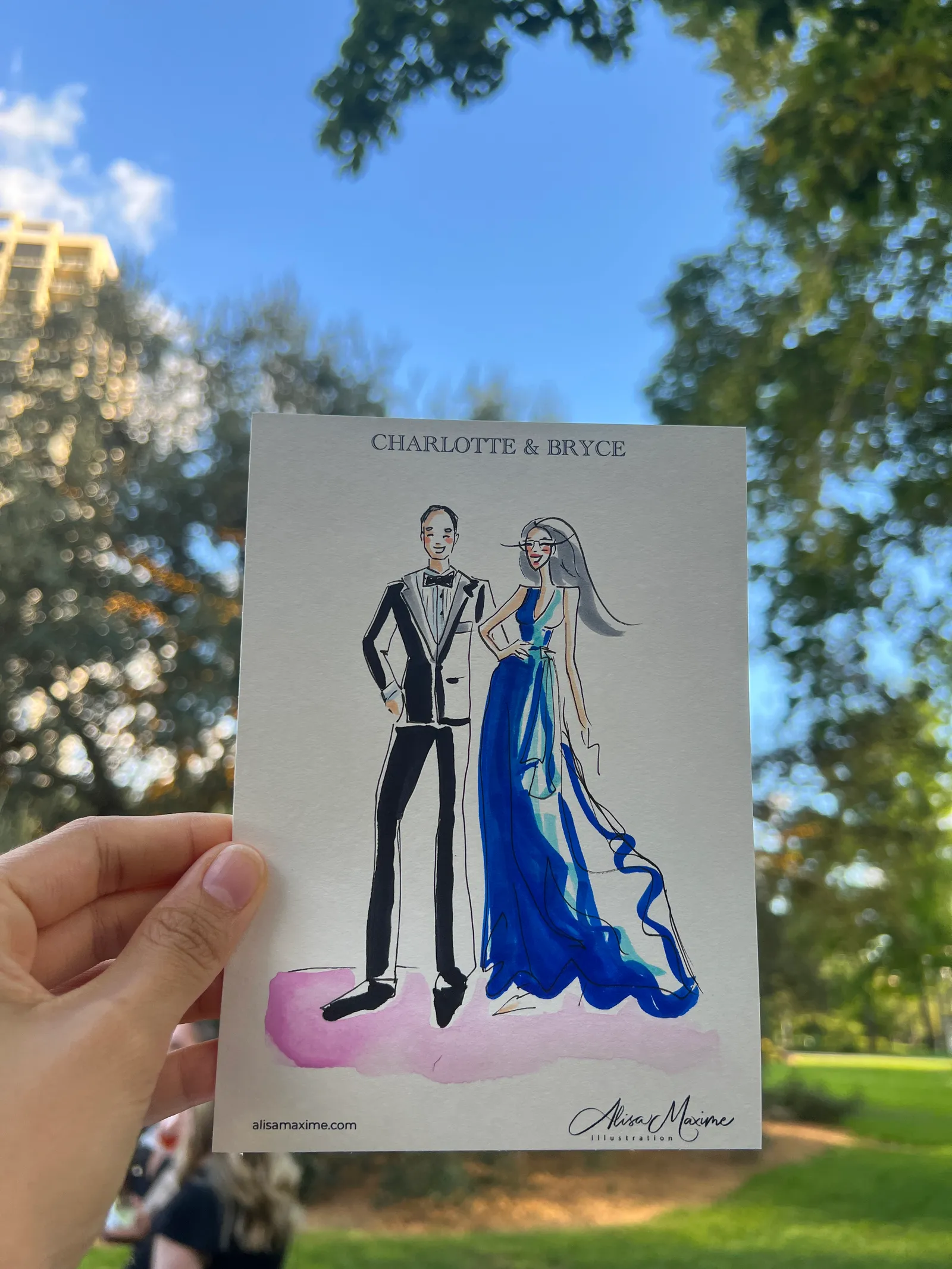 Live fashion sketch 8 from Houston Wedding Celebration at The Houstonian