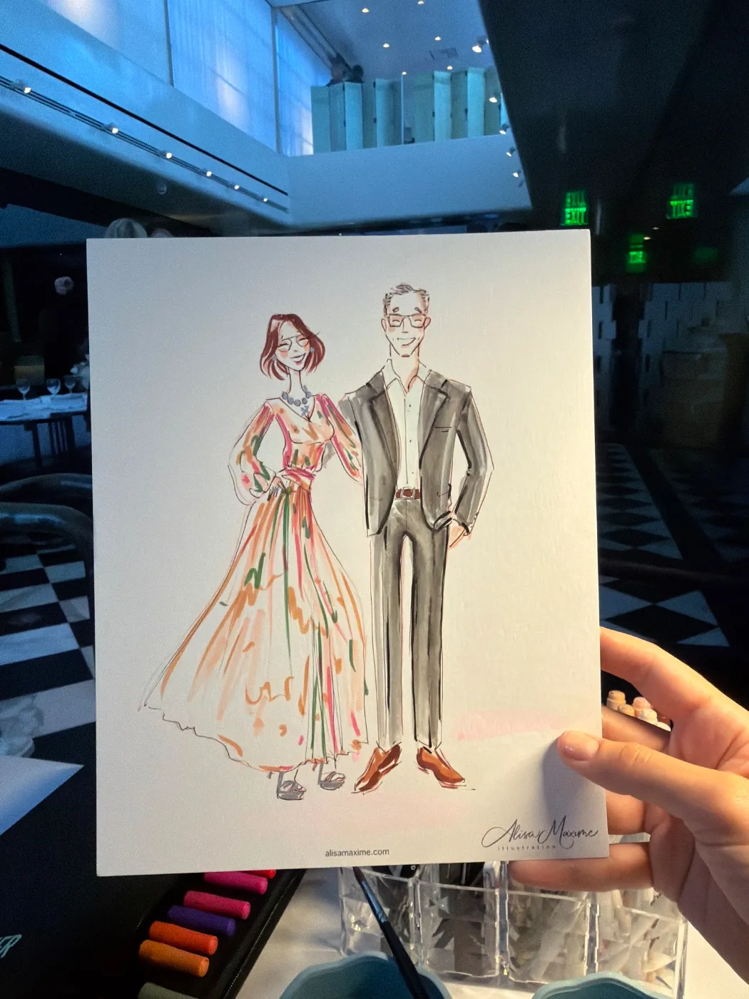 Live fashion sketch 3 from 70th Birthday Celebration at Mr Chow, Beverly Hills