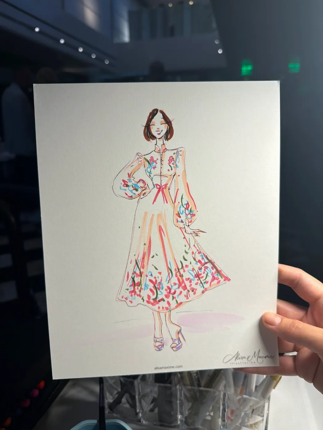 Live fashion sketch 6 from 70th Birthday Celebration at Mr Chow, Beverly Hills