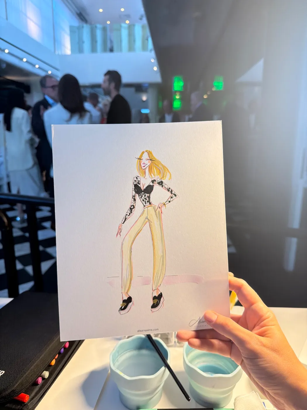 Live fashion sketch 4 from 70th Birthday Celebration at Mr Chow, Beverly Hills