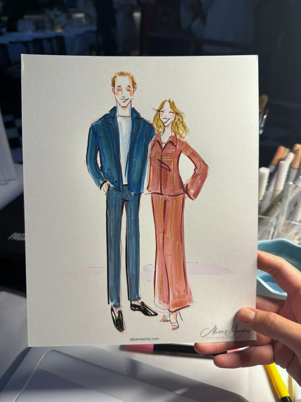 Live fashion sketch 5 from 70th Birthday Celebration at Mr Chow, Beverly Hills