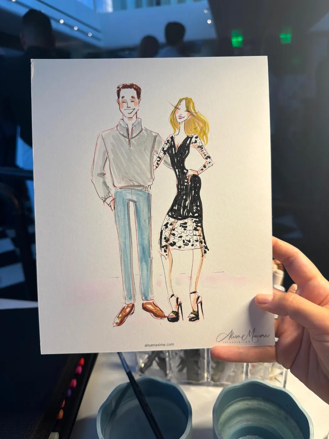 Live sketch from 70th Birthday Celebration at Mr Chow, Beverly Hills