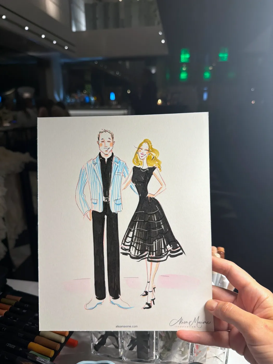 Live fashion sketch 12 from 70th Birthday Celebration at Mr Chow, Beverly Hills