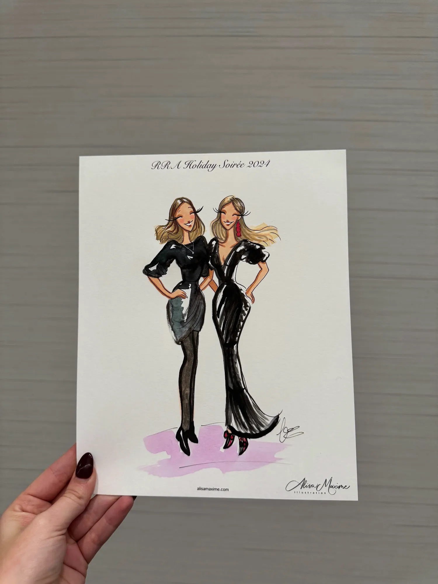 Live fashion sketch 8 from Dallas Holiday Party at JW Marriott Arts District
