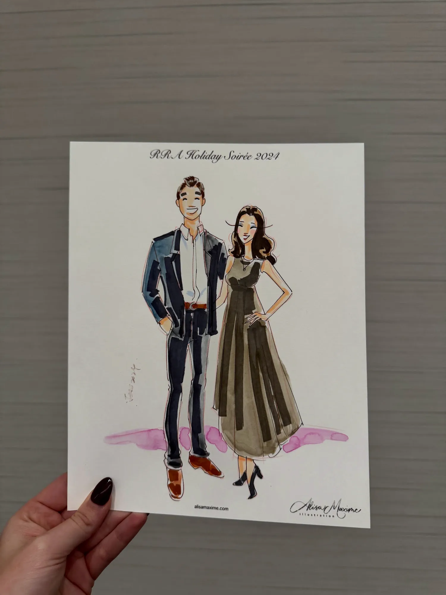 Live fashion sketch 11 from Dallas Holiday Party at JW Marriott Arts District