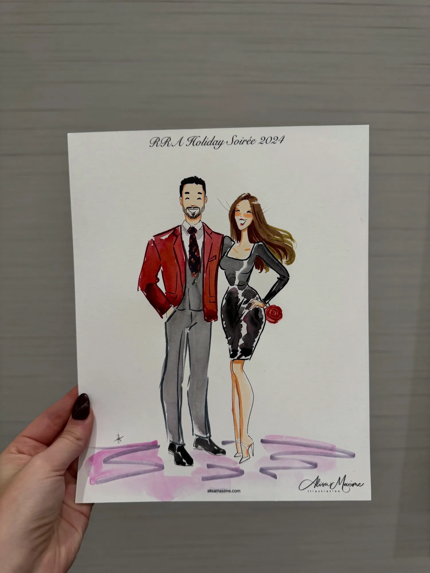 Live fashion sketch 3 from Dallas Holiday Party at JW Marriott Arts District
