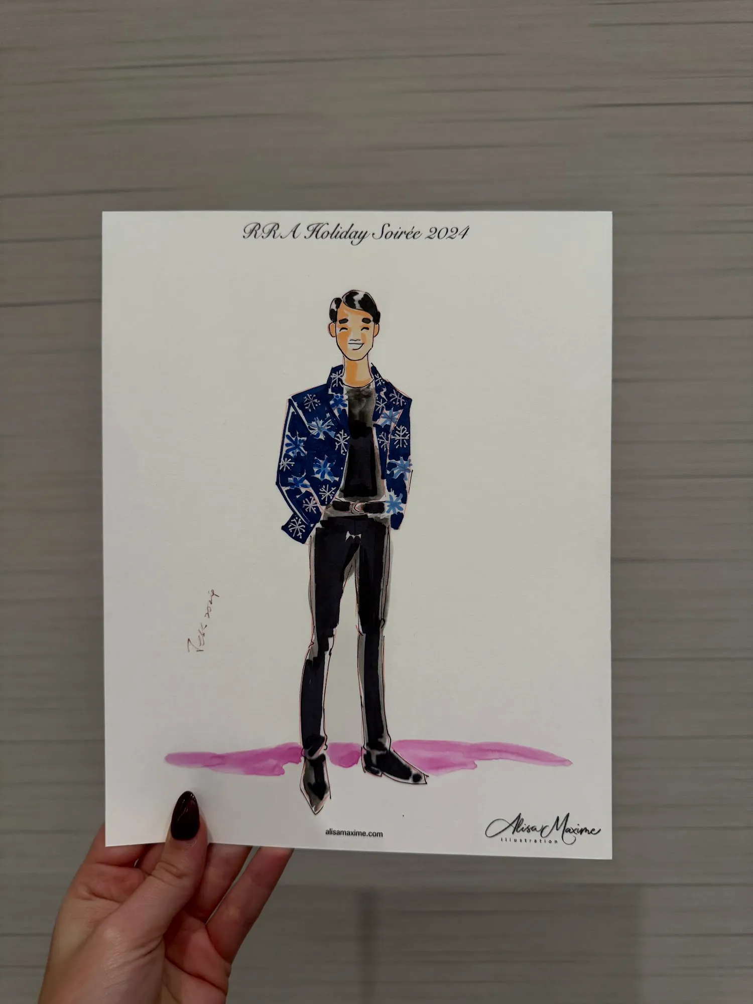 Live fashion sketch 10 from Dallas Holiday Party at JW Marriott Arts District