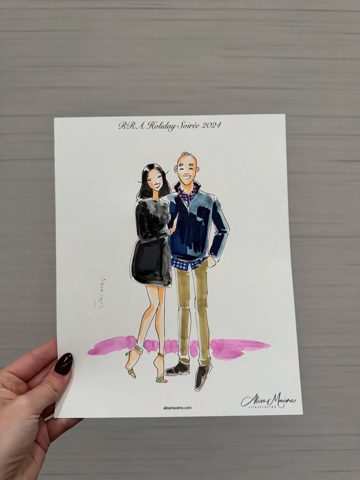 Live fashion sketch 16 from Dallas Holiday Party at JW Marriott Arts District