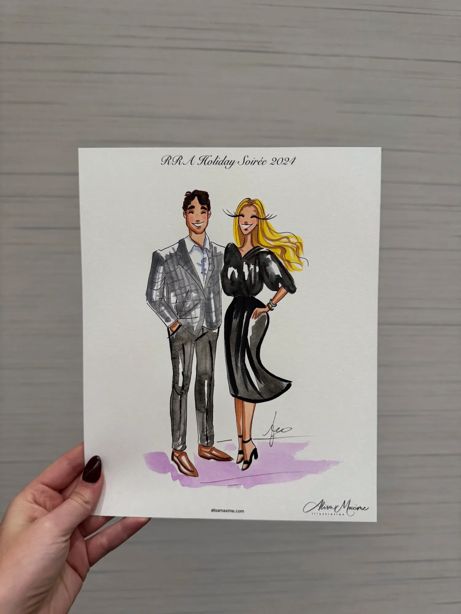 Live fashion sketch 13 from Dallas Holiday Party at JW Marriott Arts District