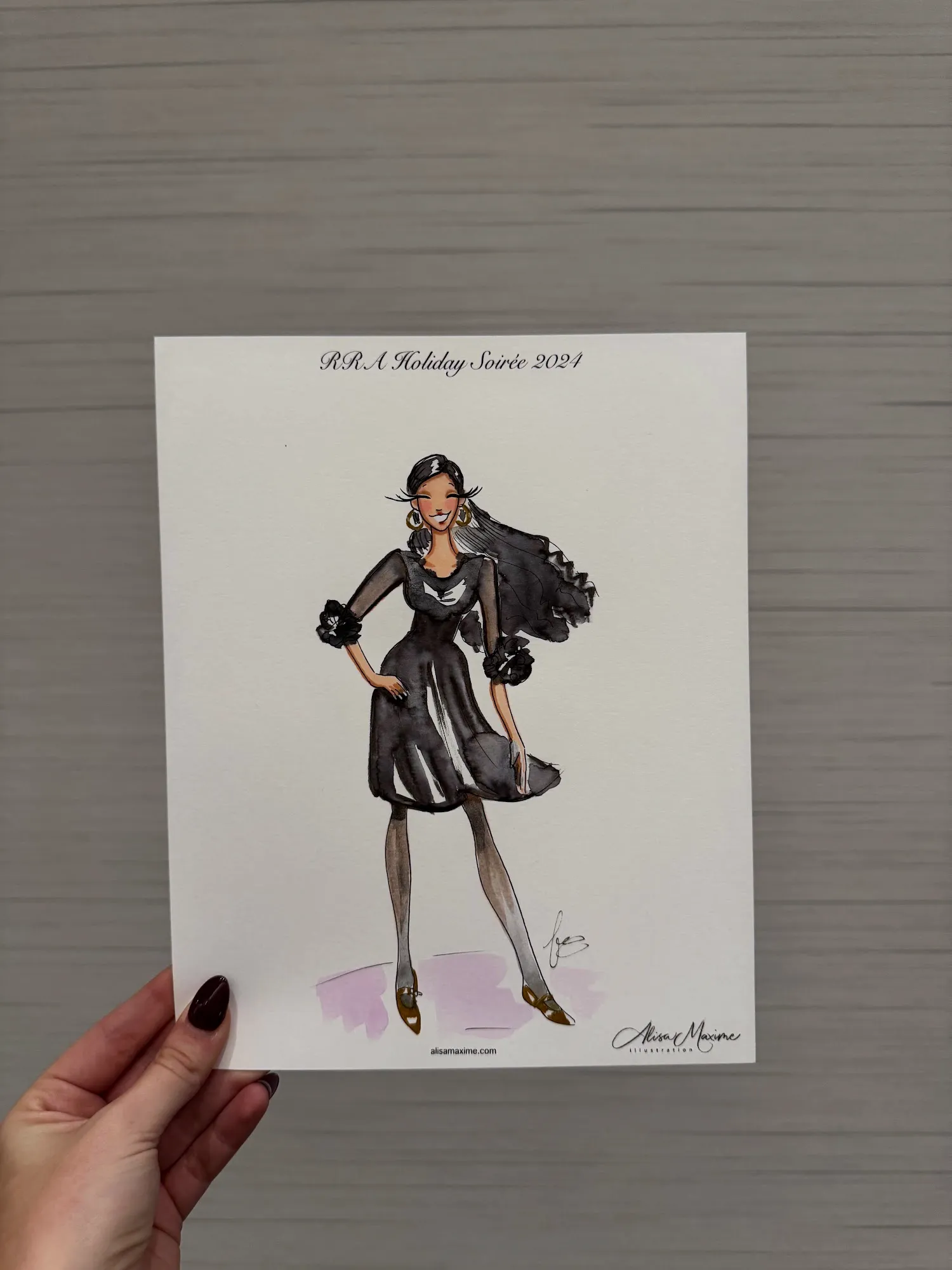 Live fashion sketch 7 from Dallas Holiday Party at JW Marriott Arts District