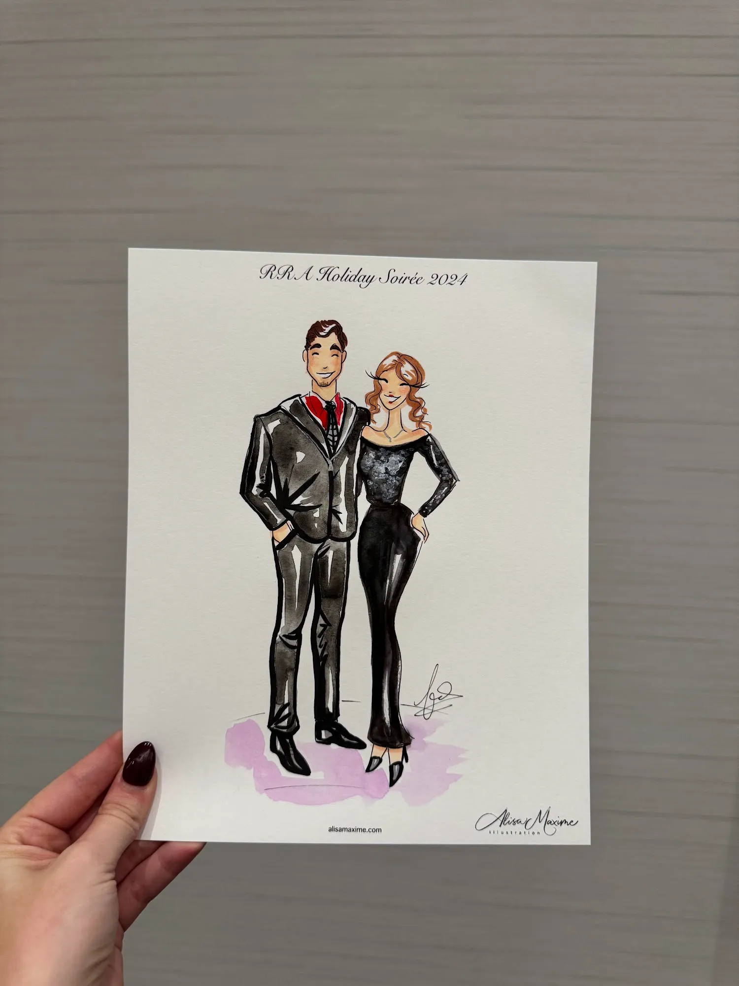 Live fashion sketch 5 from Dallas Holiday Party at JW Marriott Arts District