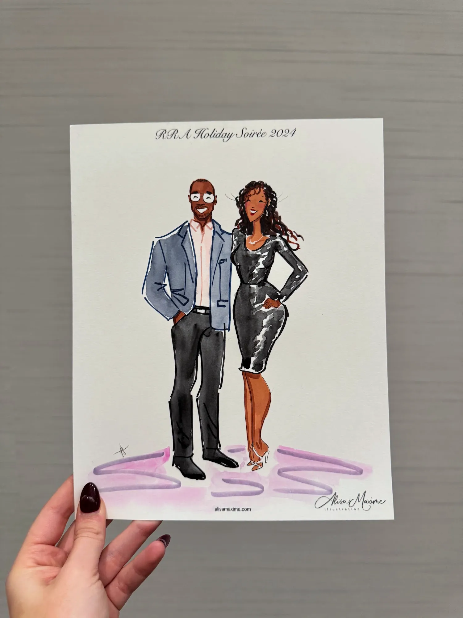 Live sketch from Dallas Holiday Party at JW Marriott Arts District