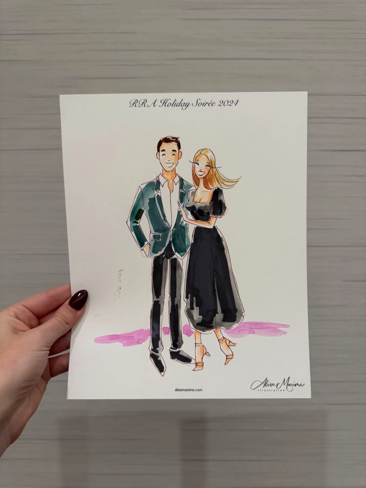 Live fashion sketch 14 from Dallas Holiday Party at JW Marriott Arts District