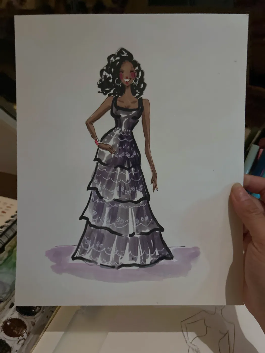 Live fashion sketch 3 from Birthday Dinner in New York