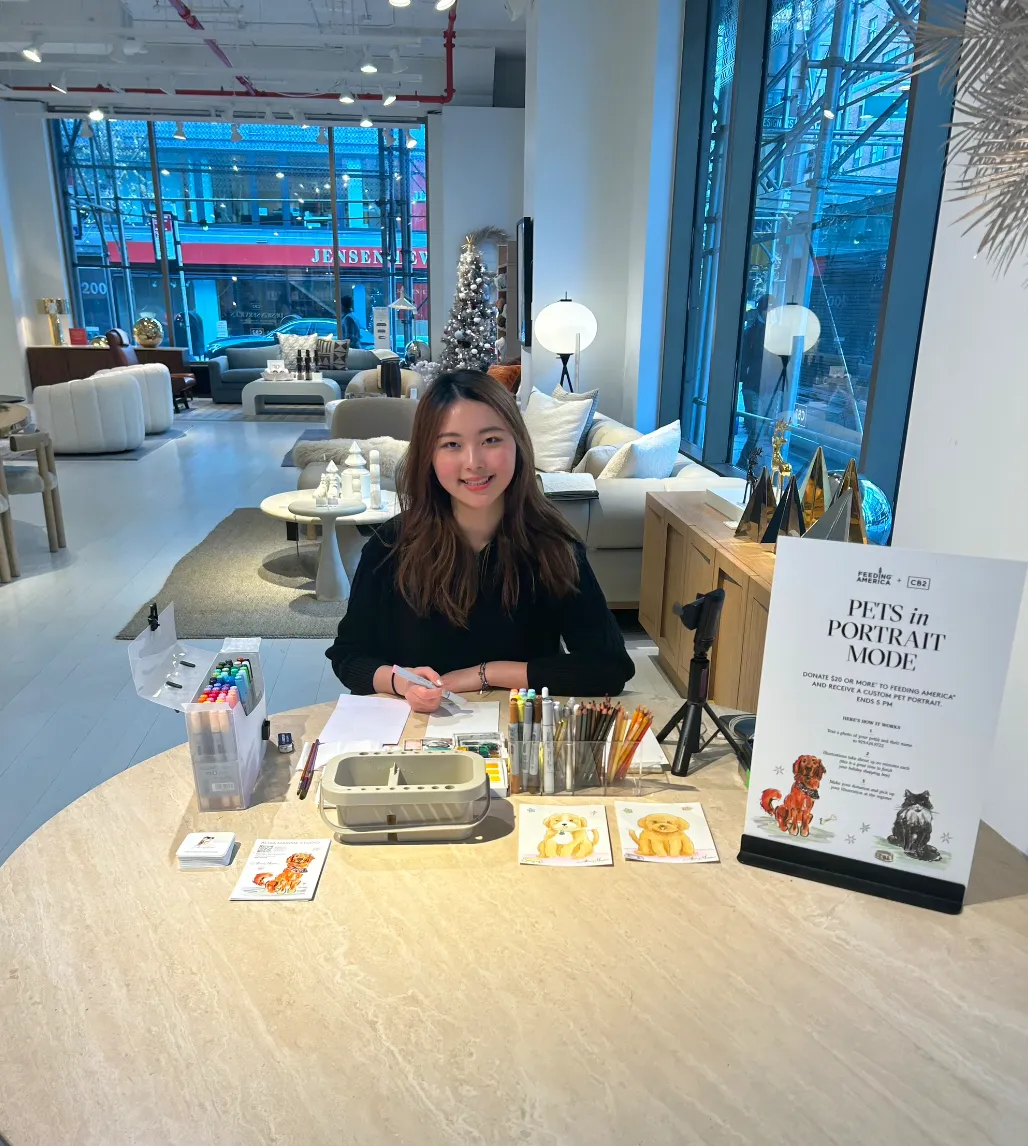 Pet Sketching Weekend at CB2 Eastside, New York City