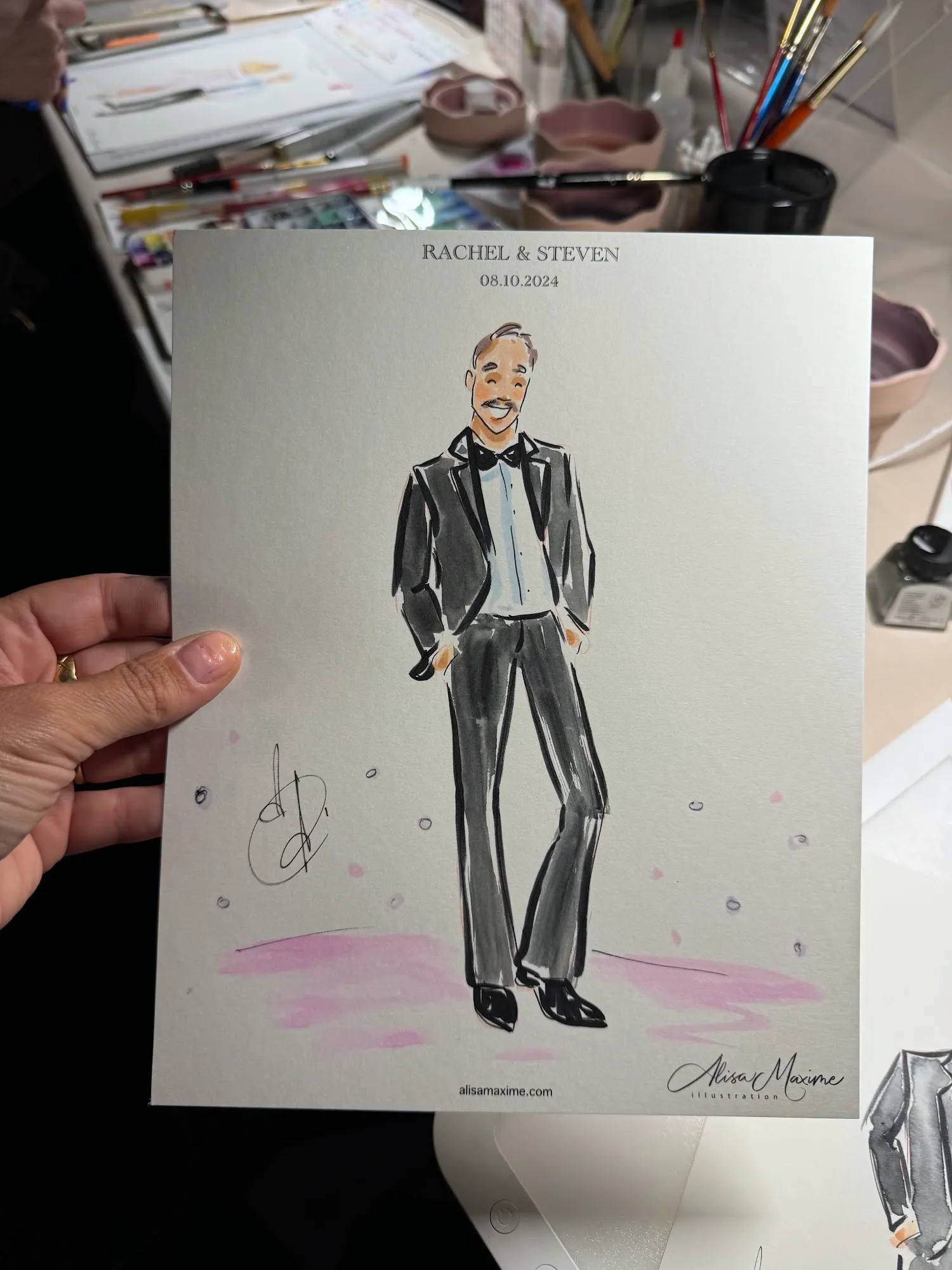 Live fashion sketch 15 from A Night of Elegance at Café Brauer in Chicago