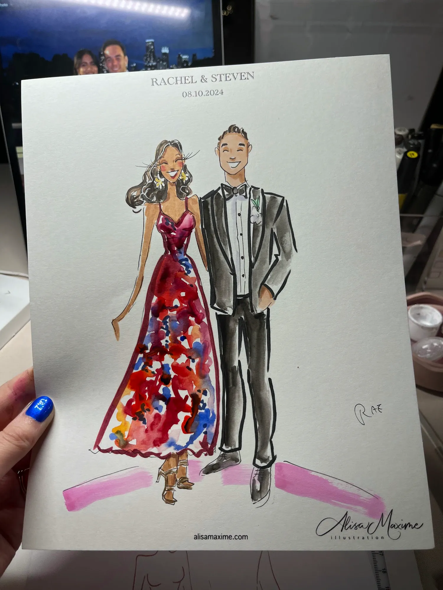 Live sketch from A Night of Elegance at Café Brauer in Chicago