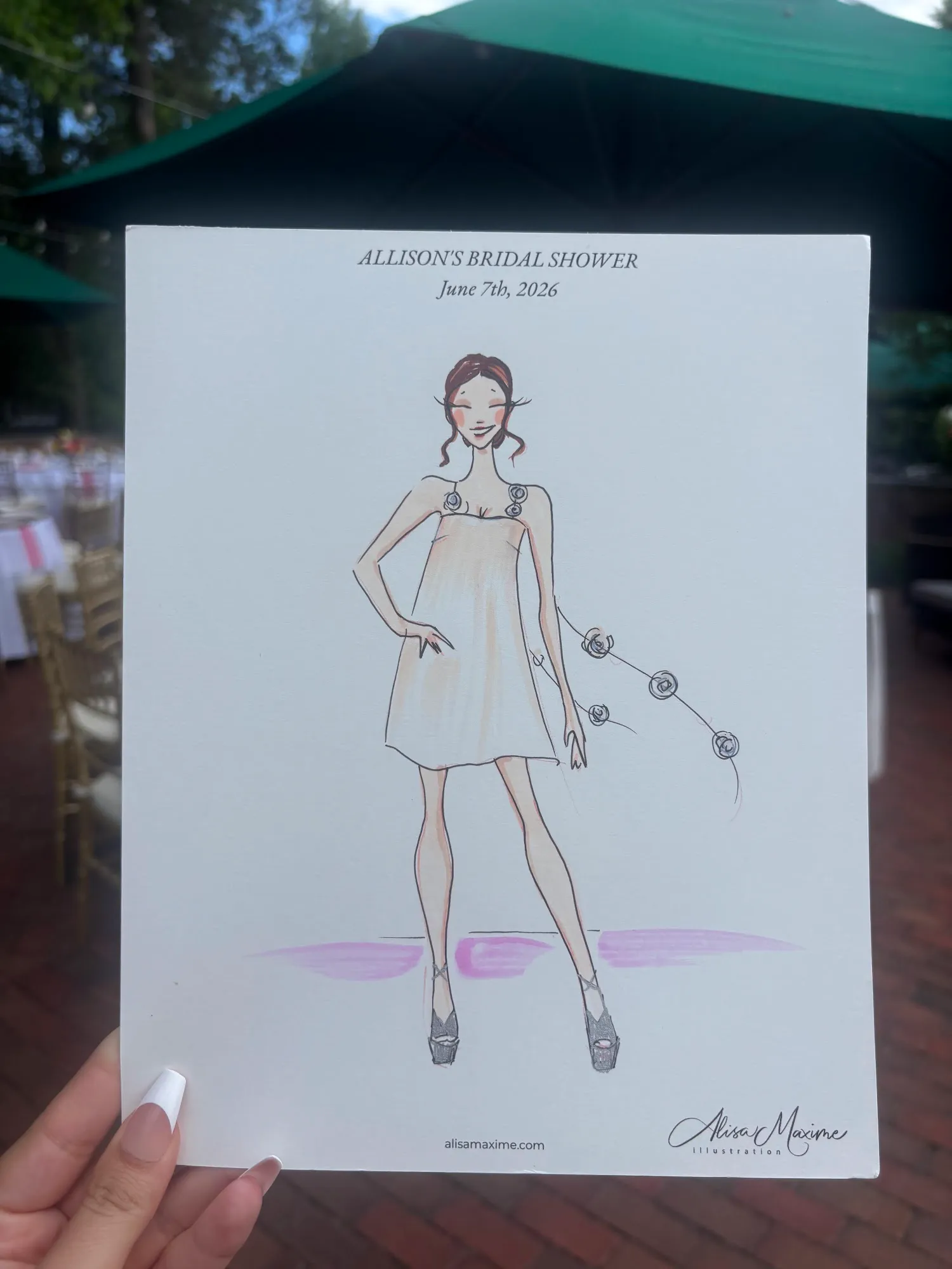 Live fashion sketch 5 from Bridal Shower Celebration at Mill River Club, New York