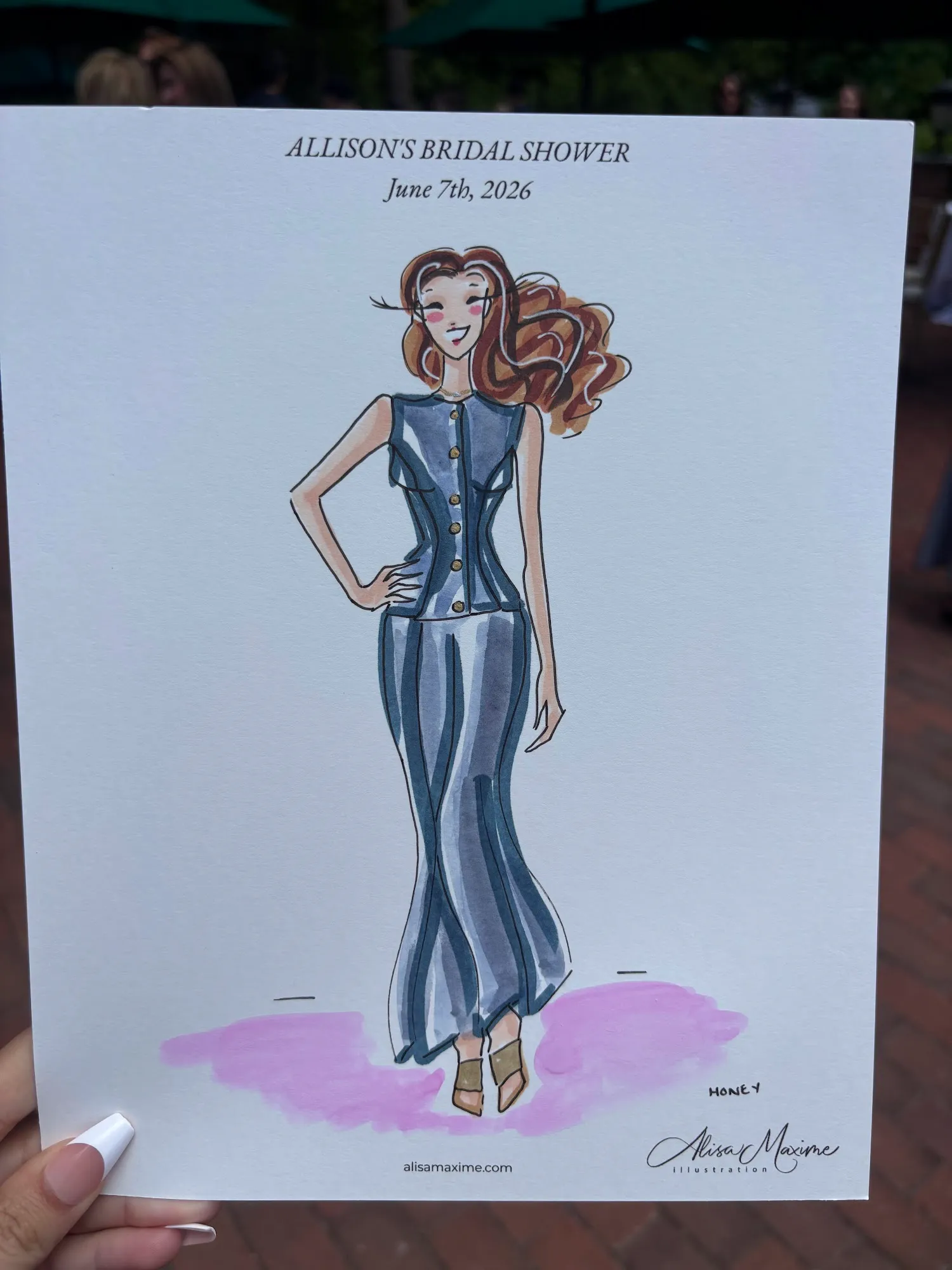 Live fashion sketch 11 from Bridal Shower Celebration at Mill River Club, New York