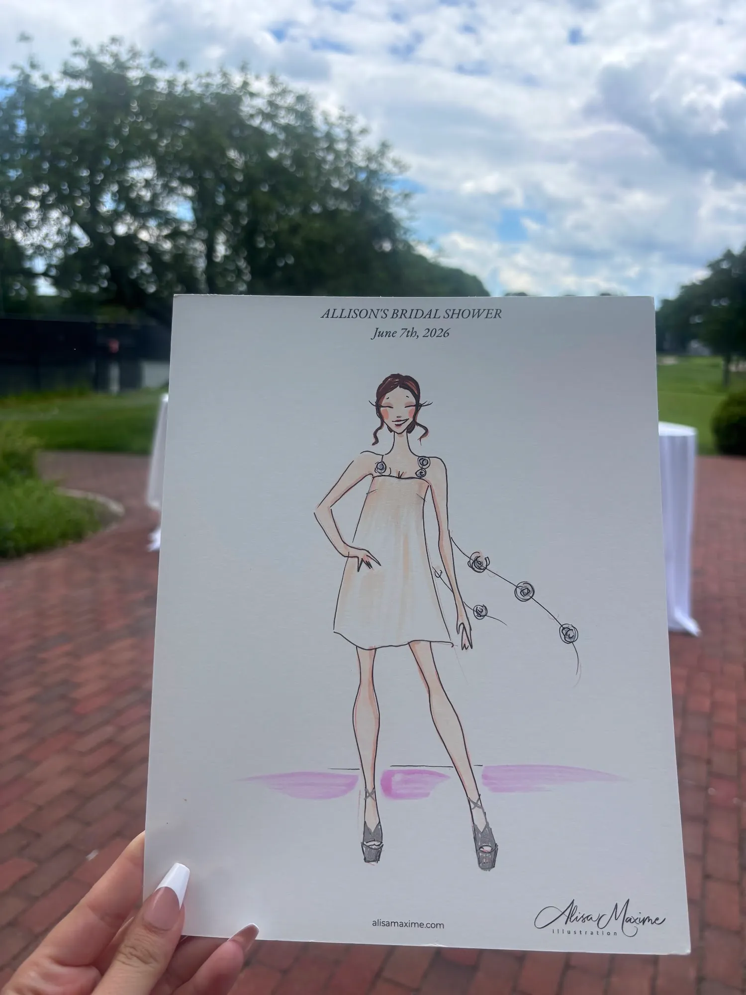 Live fashion sketch 4 from Bridal Shower Celebration at Mill River Club, New York
