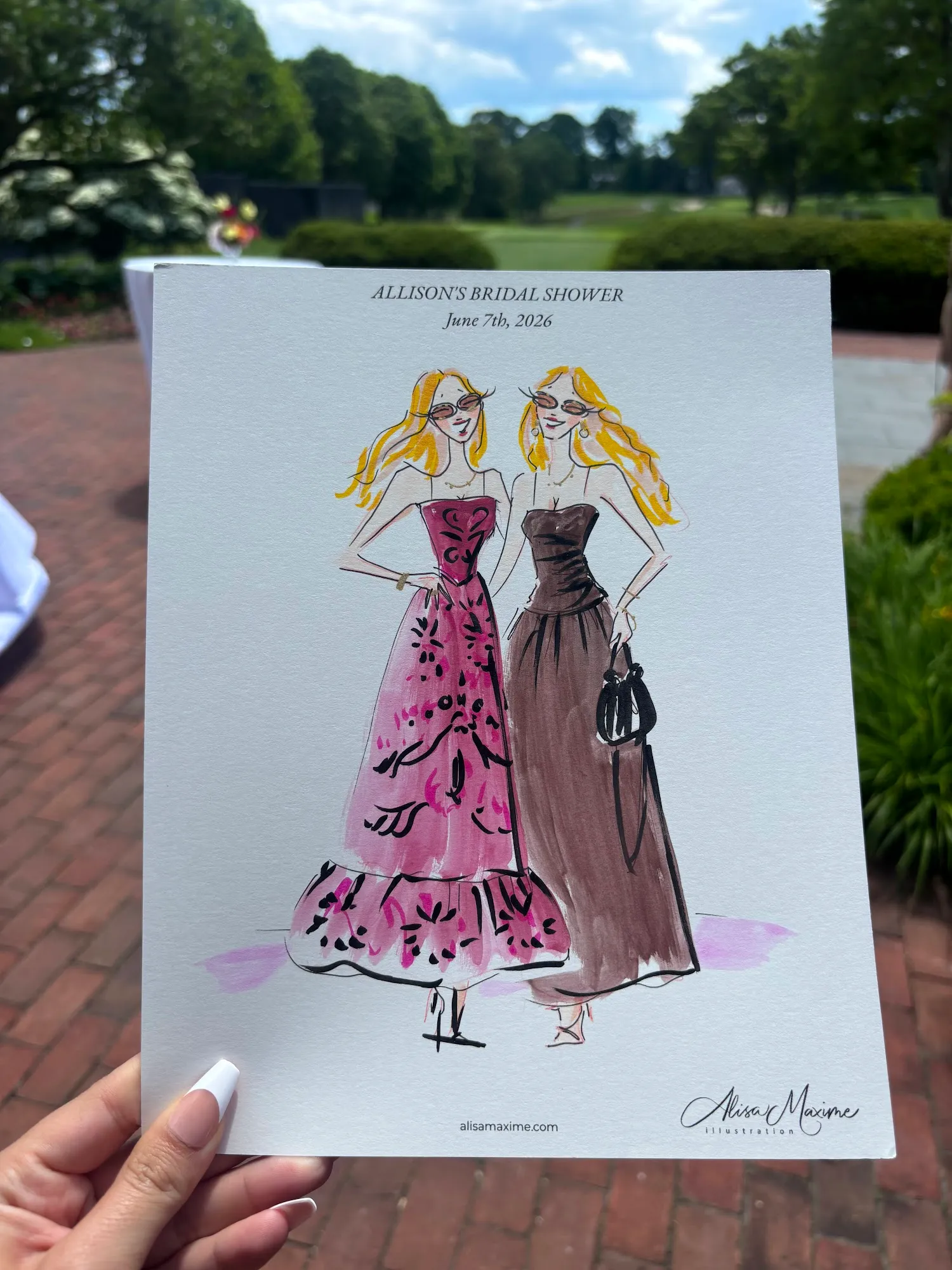 Live fashion sketch 14 from Bridal Shower Celebration at Mill River Club, New York