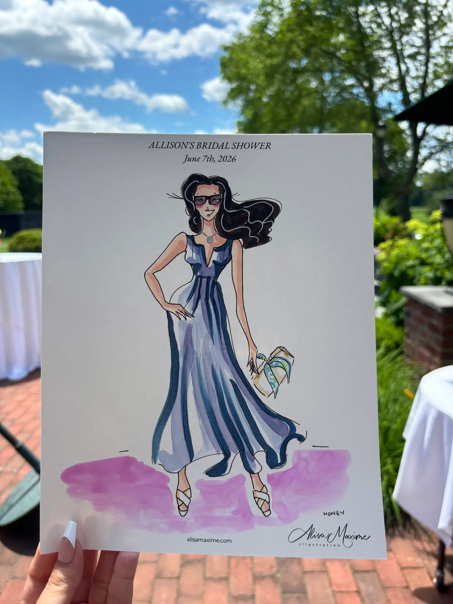 Live fashion sketch 3 from Bridal Shower Celebration at Mill River Club, New York