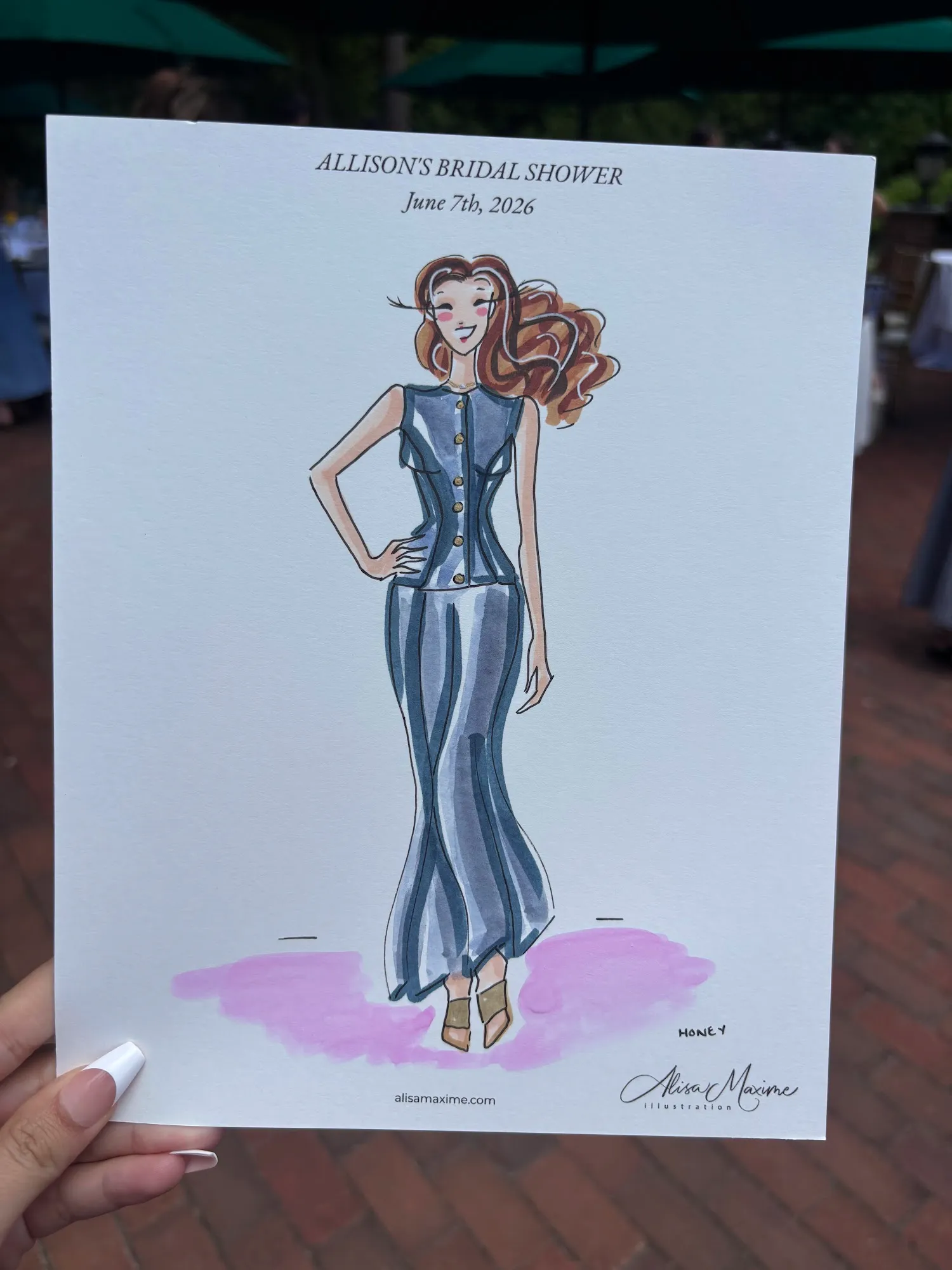 Live fashion sketch 12 from Bridal Shower Celebration at Mill River Club, New York