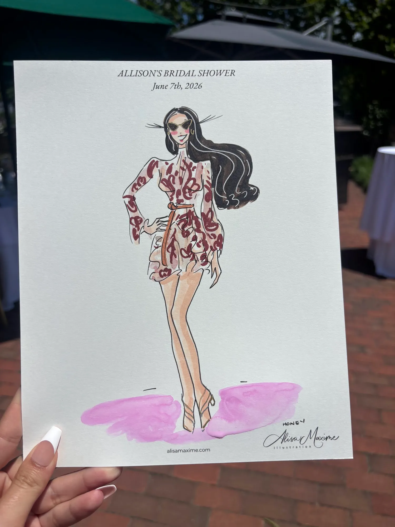 Live fashion sketch 16 from Bridal Shower Celebration at Mill River Club, New York