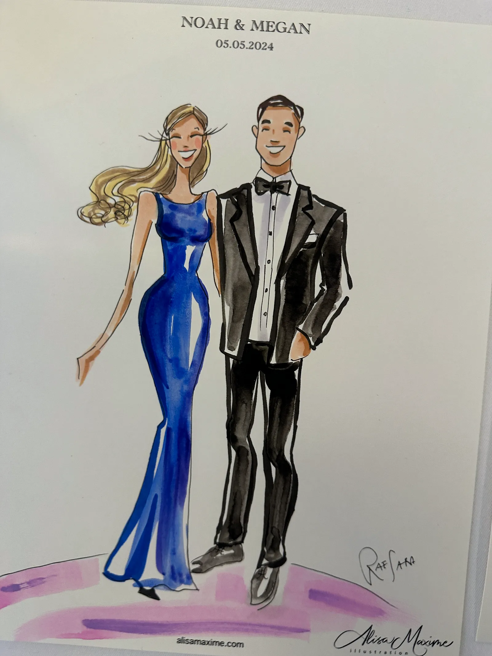 Live fashion sketch 7 from Elegant Wedding Celebration at The Adolphus Hotel, Dallas