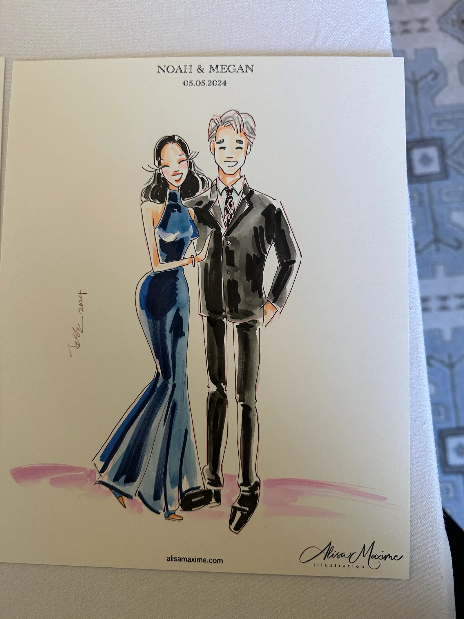 Live fashion sketch 9 from Elegant Wedding Celebration at The Adolphus Hotel, Dallas