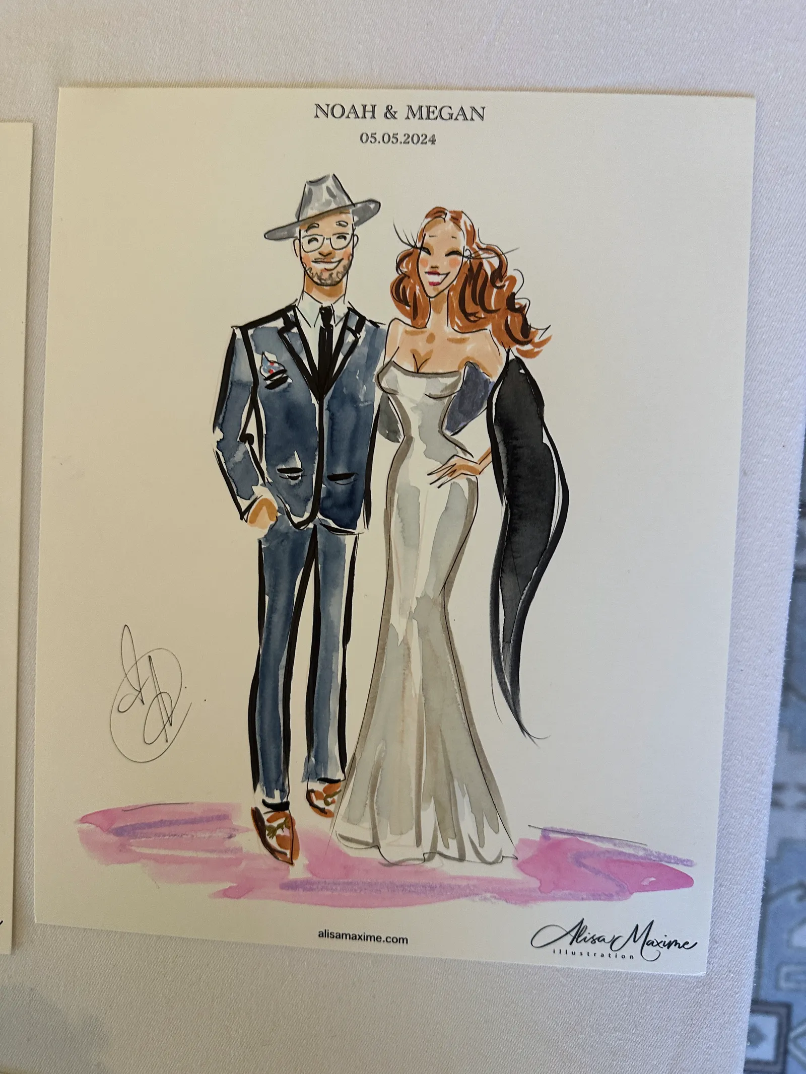 Live sketch from Elegant Wedding Celebration at The Adolphus Hotel, Dallas