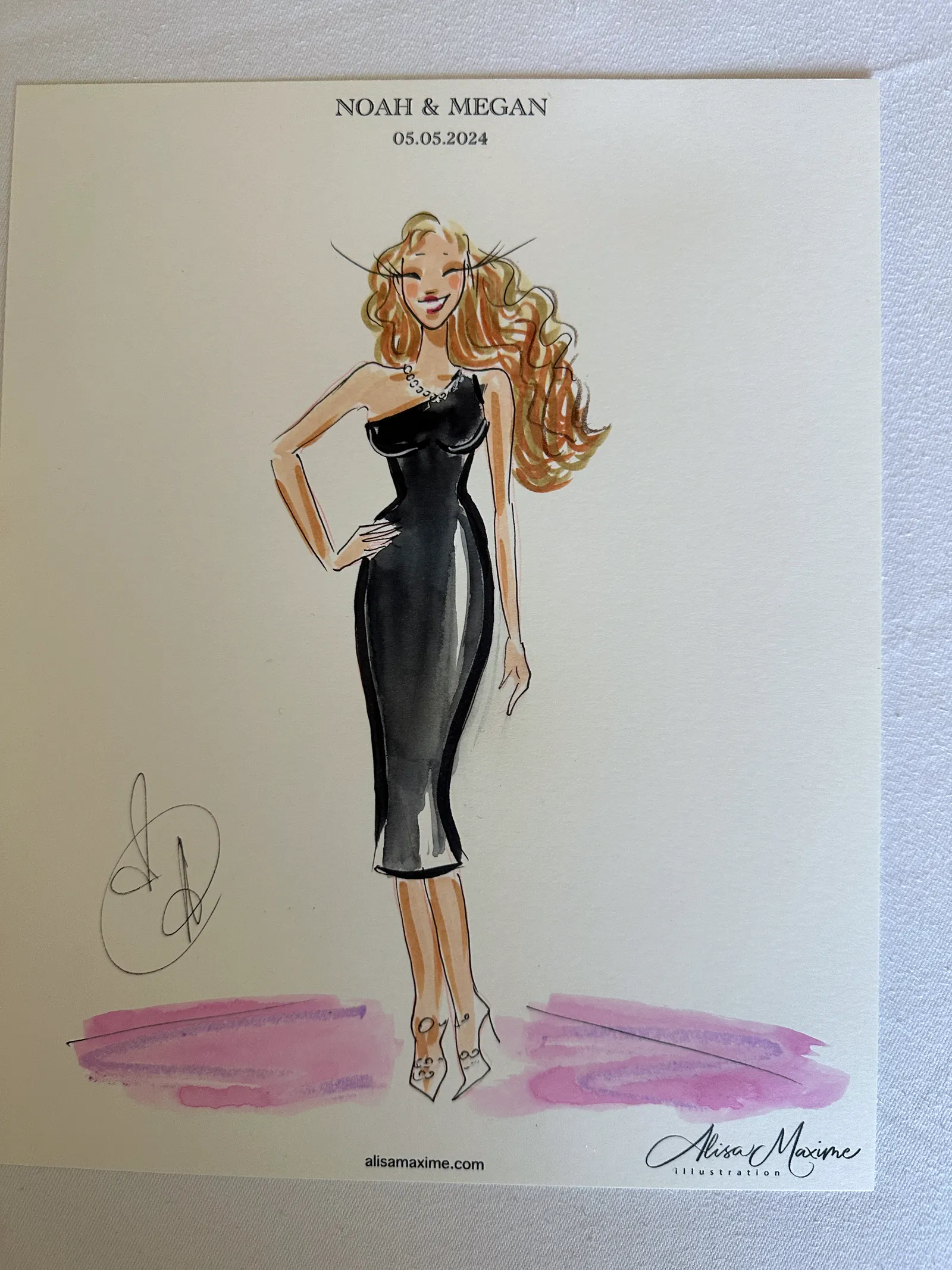 Live fashion sketch 6 from Elegant Wedding Celebration at The Adolphus Hotel, Dallas