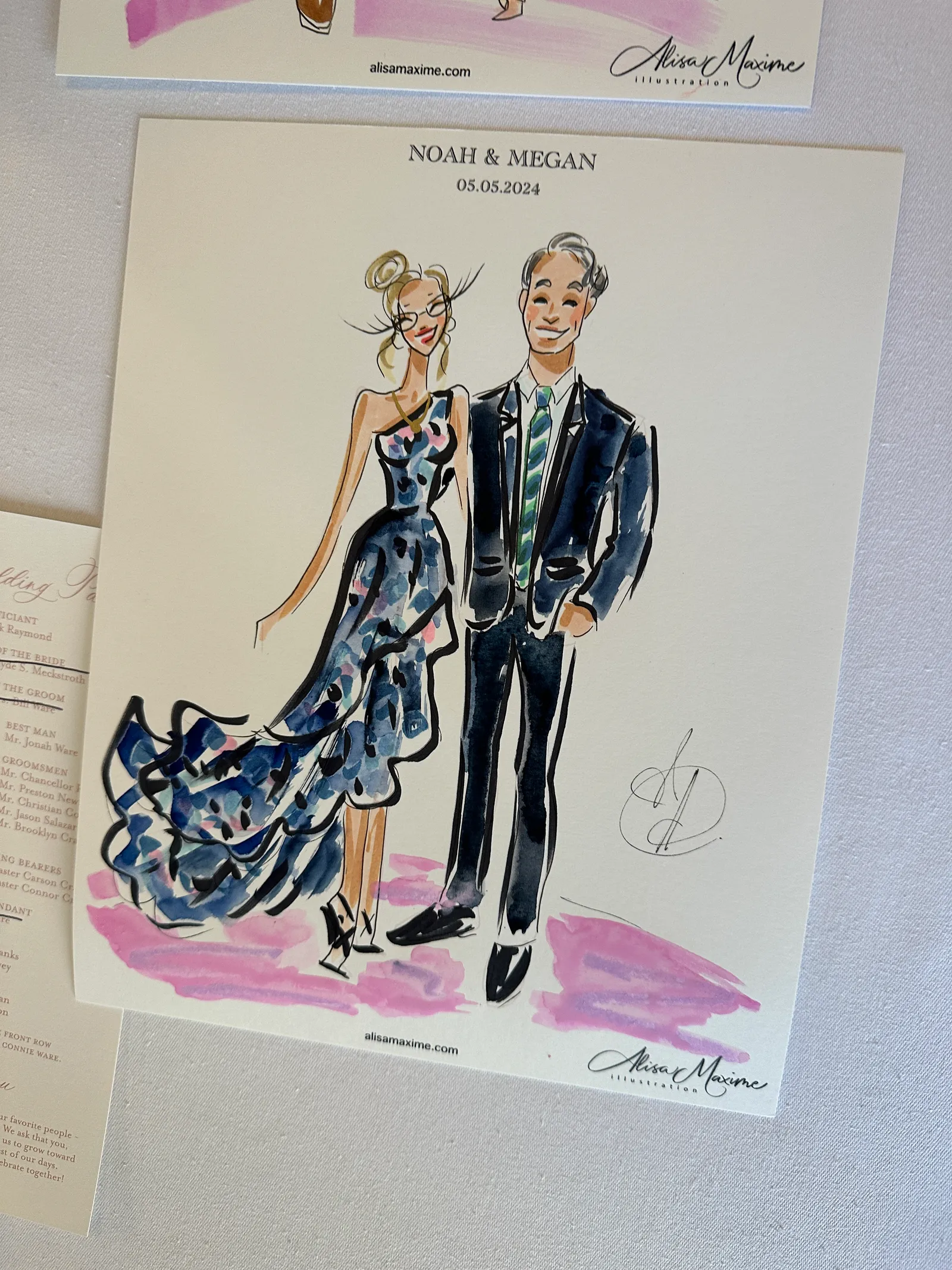 Live fashion sketch 16 from Elegant Wedding Celebration at The Adolphus Hotel, Dallas