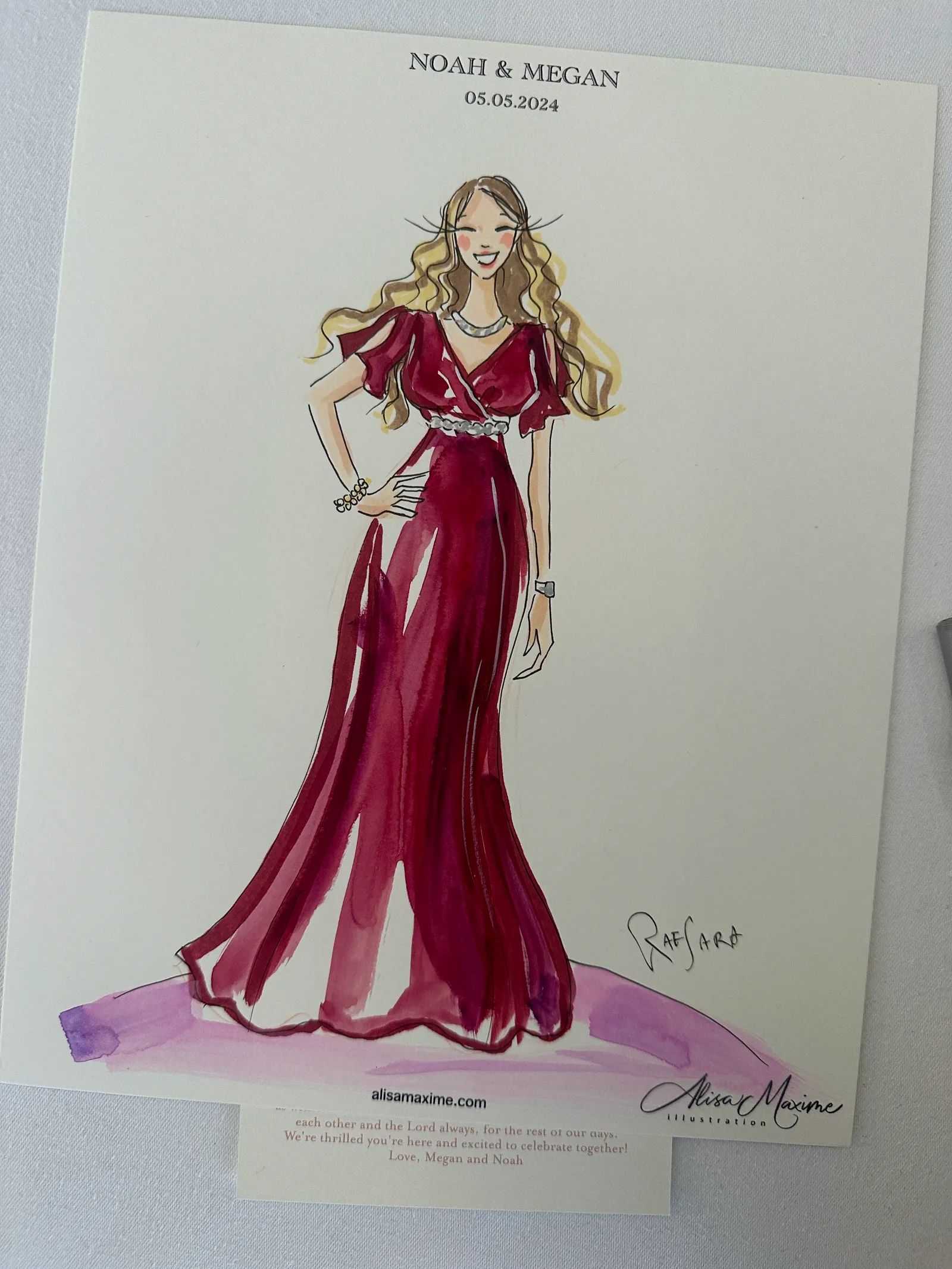 Live fashion sketch 4 from Elegant Wedding Celebration at The Adolphus Hotel, Dallas