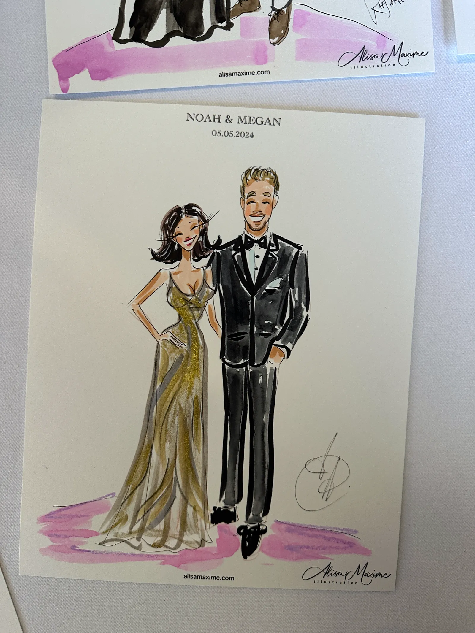 Live fashion sketch 14 from Elegant Wedding Celebration at The Adolphus Hotel, Dallas